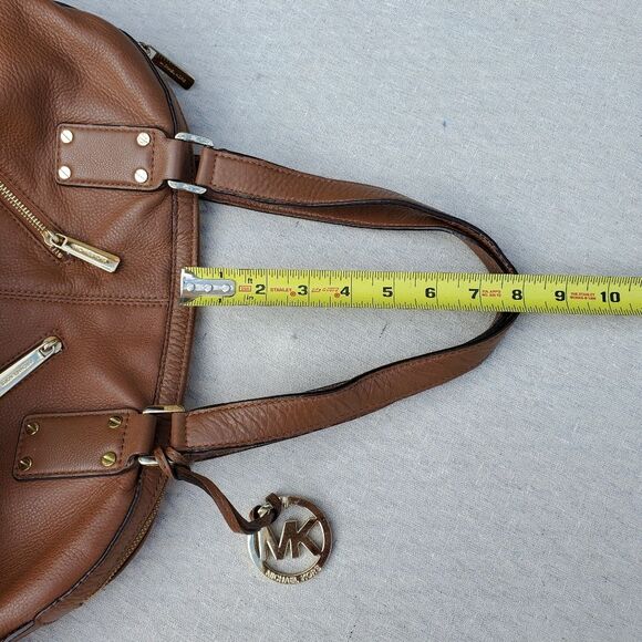 Michael Kors Large Pebbled Leather Satchel Purse Shoulder Bag - Picture 6 of 13